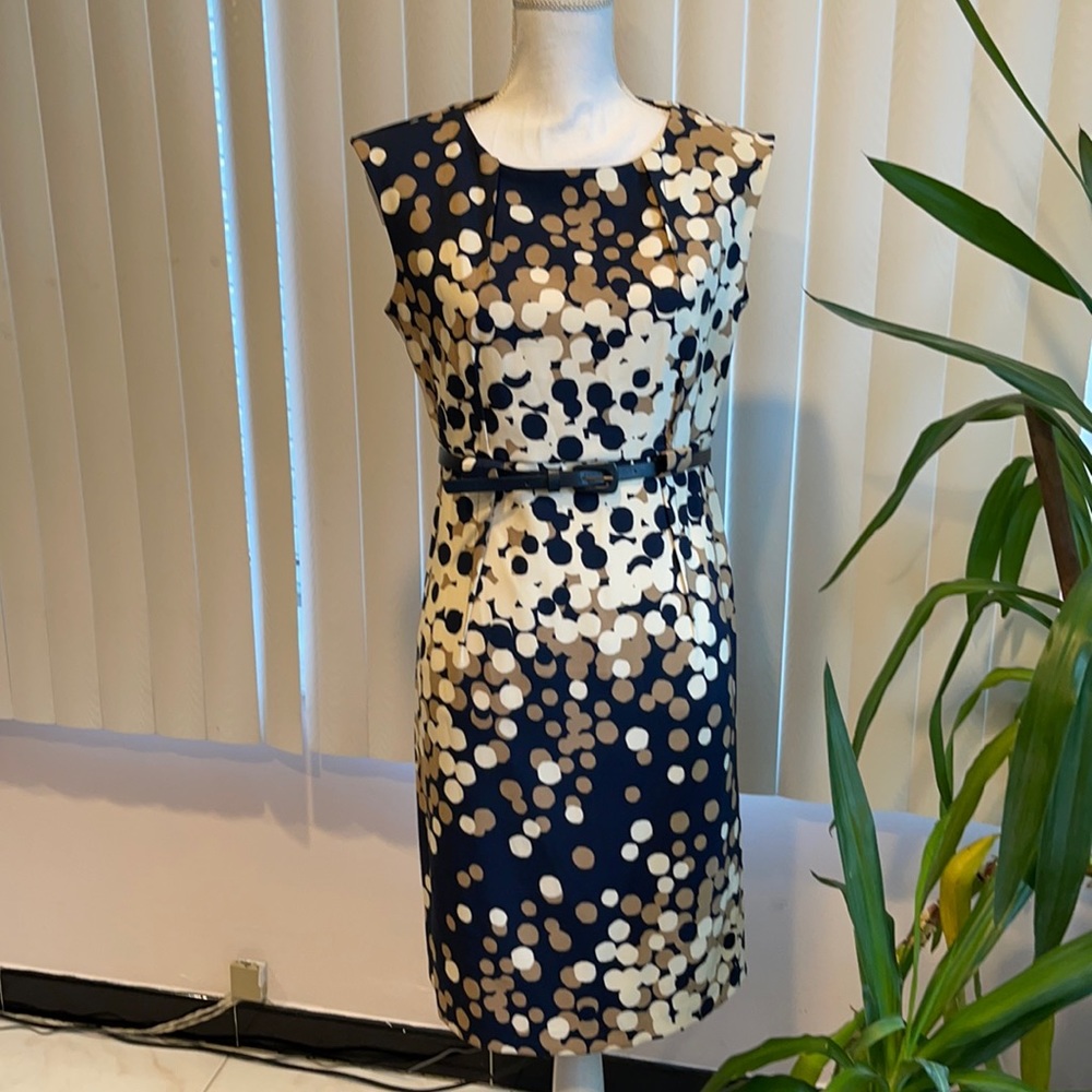 NWOT Emma & Michele sheath dress with belt .